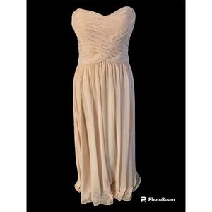 Vintage Cindy Usa Romantic Blush Pink Chiffon Strapless Prom Or Formal Dress XS